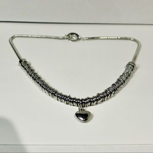 Links of London Sweetie Chain Necklace in Sterling Silver with Heart Charm Rare